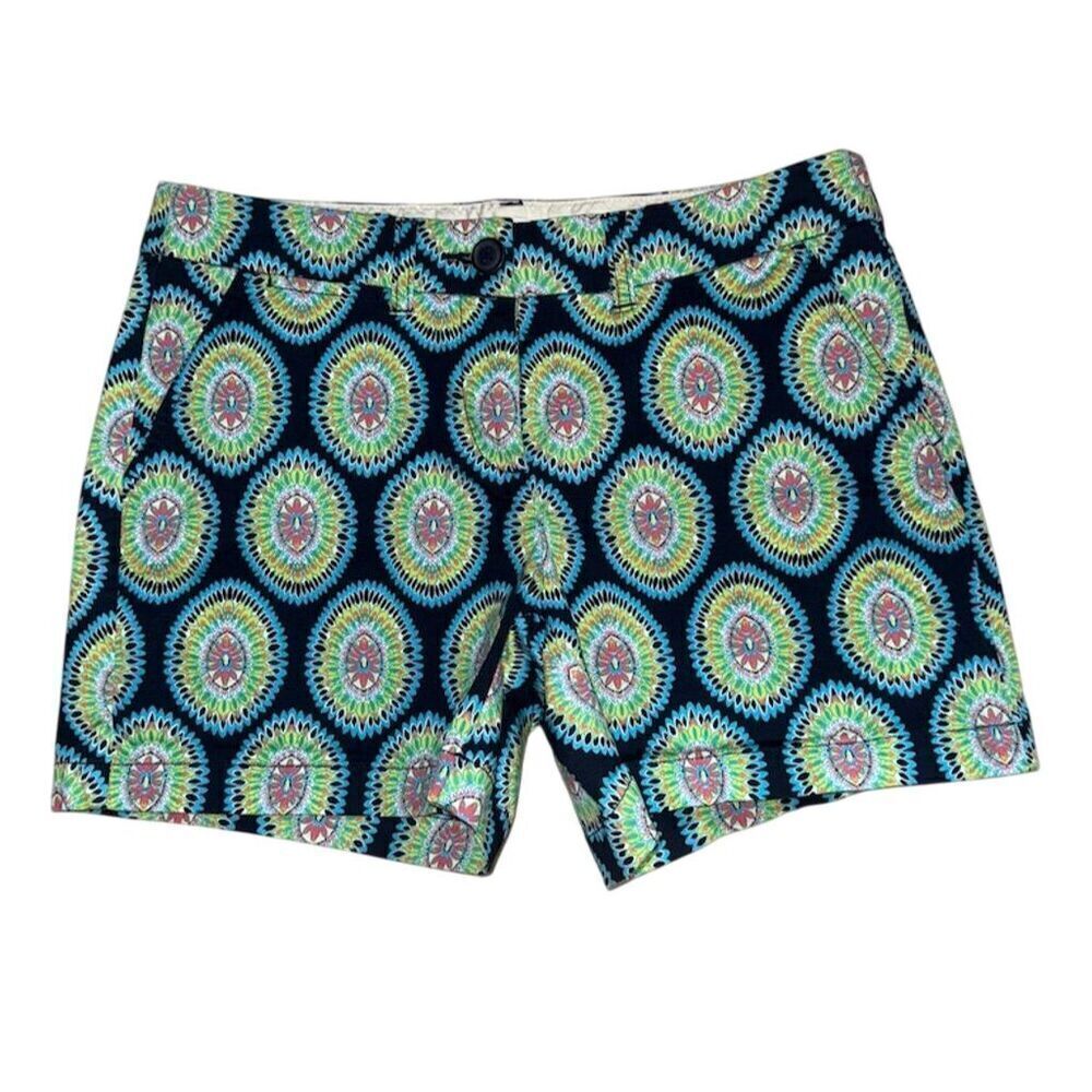 Crown & Ivy Multicolor Geometric Chino Shorts Size 6